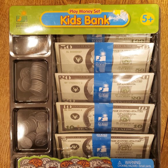 KIDS BANK PLAY MONEY SET by THE LEARNING JOURNEY INTERNATIONAL - OVER $2,800 - Picture 1 of 6